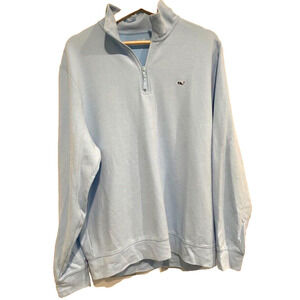 Vineyard Vines half zip light blue sweatshirt with logo women's size Large